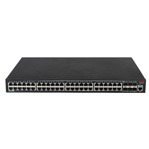 H3C S5590-48P6XC-EI L3以太网交换机主机,支持48个10/100/1000BASE-T PoE+电口,6个1G/10G BASE-X SFP Plus端口,支持1个Slot