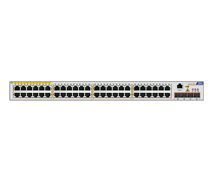 5950-36TM: 24*GE RJ45端口 + 4*10GE SFP+端口 + 1*扩展卡；