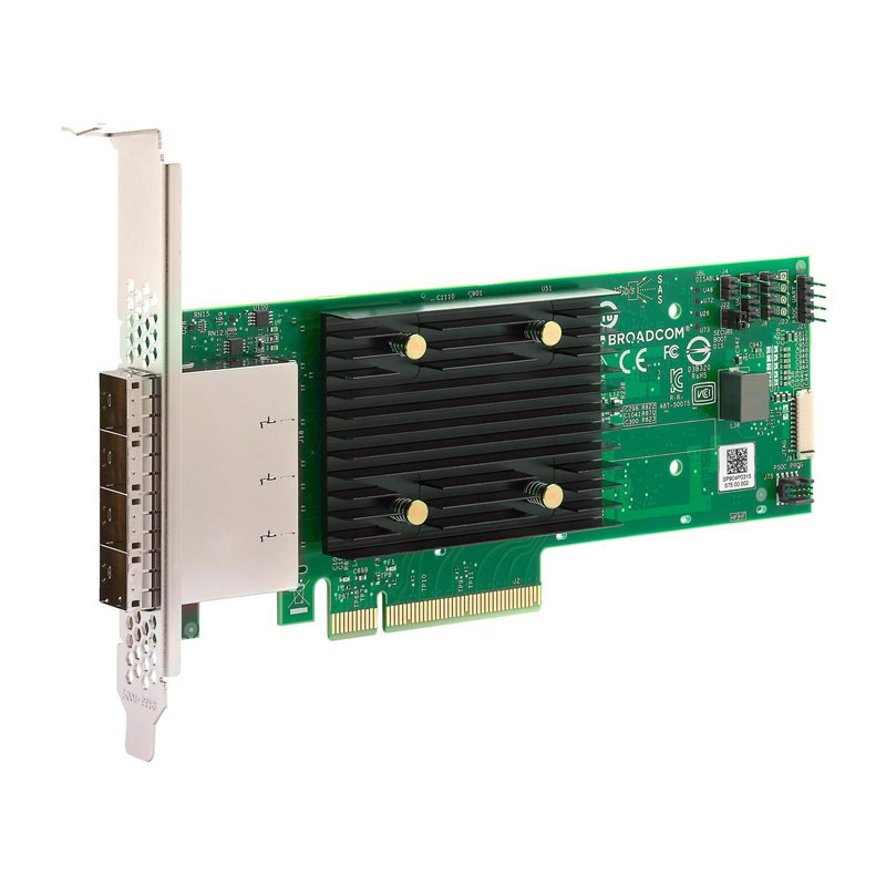 Broadcom 9600-16e SATA/SAS/NVME the third mock examination storage adapter Tongx8, PCIe 4.0 eHBA has 16 external ports, which can achieve high performance and enhanced connectivity