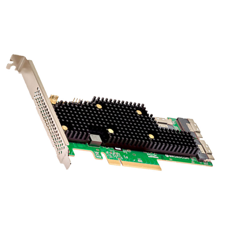Broadcom 9600-24i SATA/SAS/NVME the third mock examination storage adapter PCIe 4.0 eHBA has 8 internal ports and 24 external ports, which can achieve high performance and enhanced connectivity