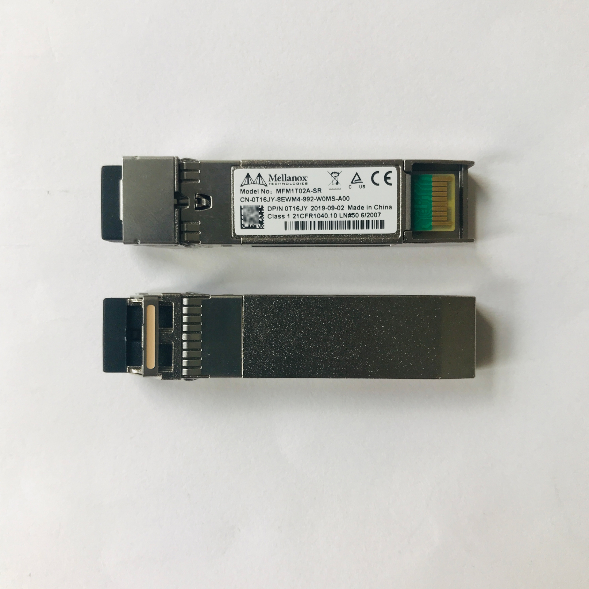 Mellanox MFM1T02A-SR 10BASE-SR SFP+ MMF 10GbE Ethernet Optical Transceiver