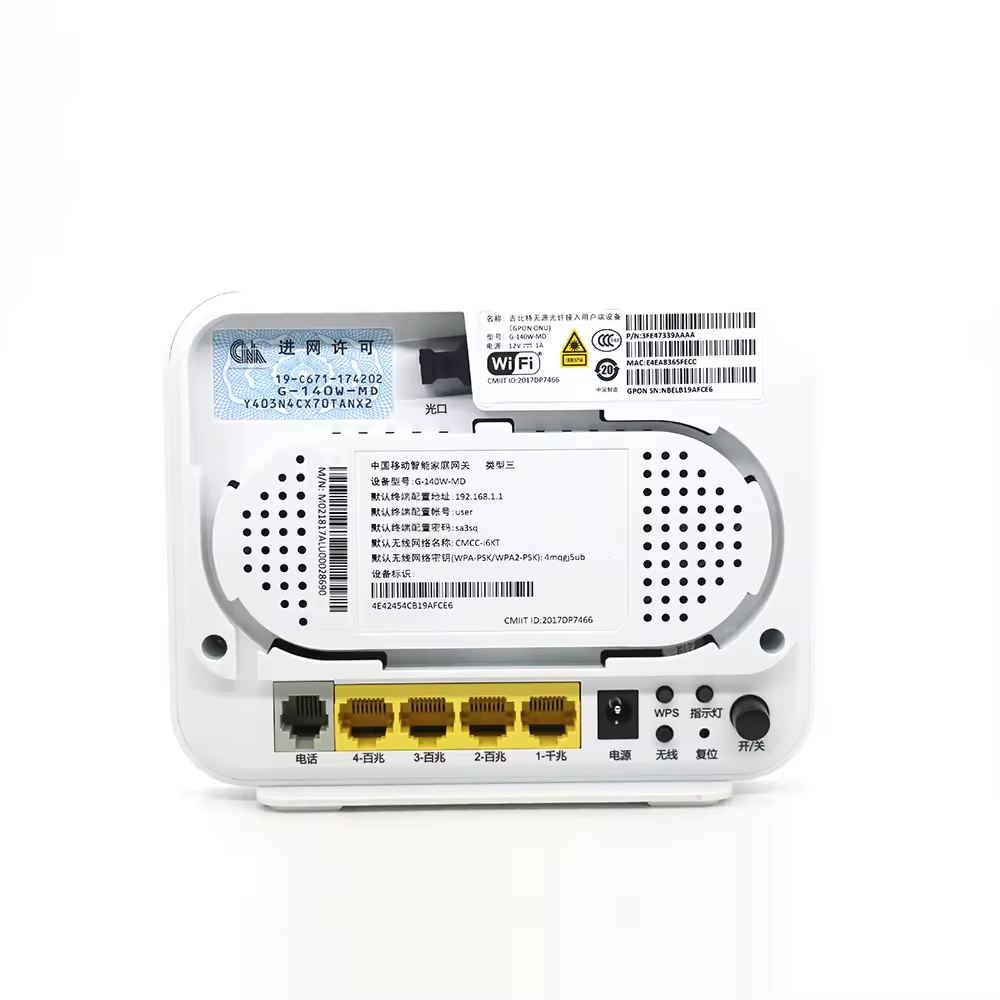 nG-140W-MD Gpon Onu 1GE+3FE+1POT+1USB+WiFi FTTH Onu Router English Firmware Same 140W-MH